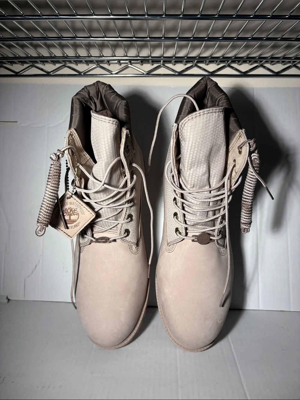 NEW Timberland Men’s Light Beige/Nude Lace-Up Work Boots Size 12